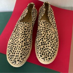 Esprit Tan & Black Cheetah-Print Espadrilles Sz 9M